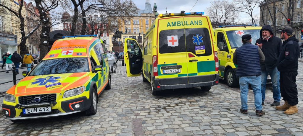 Ambulance parked during mission