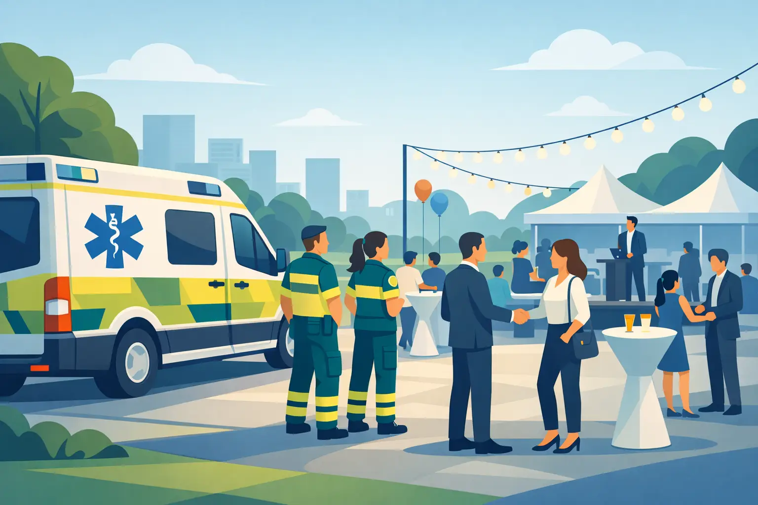 Ambulans vid företagsevent när trygghet krävs